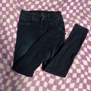 Dark Blue denim Blackheart Hot Topic Skinny Jeans